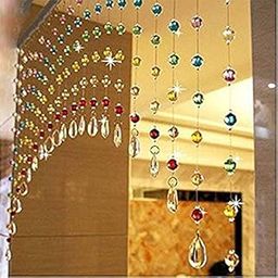 GANE-SHART K9 30 String Crystal Strings Acrylic Bead Curtain with Original Glass Drop (Set of 30) (Multicolor)-image-16