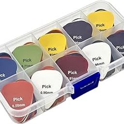 24 Pcs guitar picks for acoustic guitar & Electric Guitar Pick with 6 Thickness Levels and Clear Storage Box Perfect for Beginners & Professionals Plectrum Guitar Pick for Guitar Ukulele Pick-15