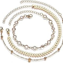 Bohemian Collection Designer Gold Plated Set of 3 Different Anklet for Women & Girls (Three Piece, Not Pair)-image-35