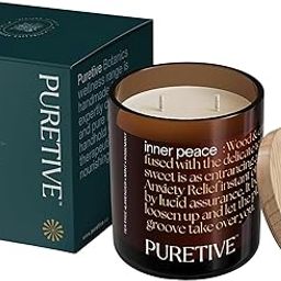 Puretive Inner Peace Scented Candle – 100% Soy Wax with Neroli, Cypress, Grapefruit & Eucalyptus | 35 hrs Burn Time | Relaxation & Home Décor Gift-image-66