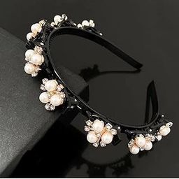 Avorable golden stylish Pearl Eight Small Clips Headband Resin Double Layer Non-slip Bangs Clip Hair Hoop Hair Accessories Headband (pack of 1 pcs)-image-61