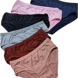 Ladies Cotton Blend Panty Set for Women Full Coverage Briefs High Waist Pack of 3-image-93