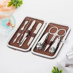 Manicure Pedicure 7 In 1 Kit, Pedicure Tools for Feet, Nail Clipper, for Women and Men Grooming Kit, Acne Needle, Nail Filer Kit Professional Manicure Pedicure Set with Case-46