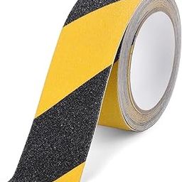 JaviNex Anti-Skid Tape for Stairs ? Waterproof Non-Slip Tape with Strong Adhesive for Indoor/Outdoor Steps ? Yellow-Black Zebra, 25mm x 5m Roll-image-93