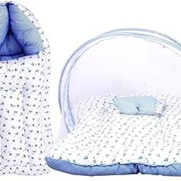 FARETO Baby Combo Of Bedding Mattress With Mosquito Net & Sleeping Cum Carry Bag (3-6 months)-image-2