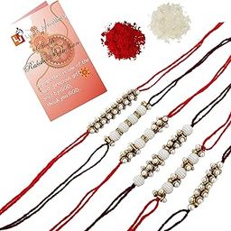 Mens Designer Gold Plated Combo Multi Color Quirky Rakhi for Bro/Brother/Bhaiya/Bhai/Bhabhi (Pack of 6) Rakshabandan Rakhee Bracelet Rakshashutra (215-M2R1-P49-W-6)-image-25