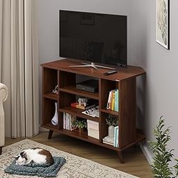 BLUEWUD Gautier Engineering Wood Floor Standing TV Entertainment Unit Set Top Box Stand/TV Cabinet with Shelves for Books & Décor Display Unit Bed Living Room Upto 42" (Brown Maple)-22