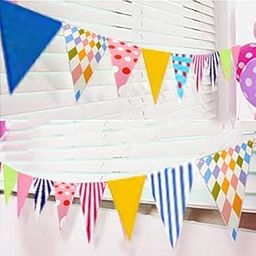 AMFIN® Party Bunting Flags Banner for Birthday Decoration, Decoration for Weddings, Engagement, Baby Shower, 1st Birthday, Anniversary Party, Bachelors Party, Office Party, Christmas & New Year Celebration - Multicolor-image-25