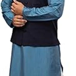 Men's Polyester Plus Size Solid Waist Coat | Colour - Navy | Size --picture-26