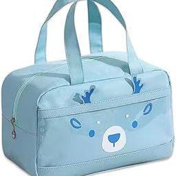 MEGENITY® Insulated Lunch Bag Thermal Organizer Storage for Men, Women and Kids Large Capacity Stylish Lunch Bags Ideal for Office, School, Picnic, Reusable, Easy to Clean (Pack of 1) (L.BlueH)-image-5