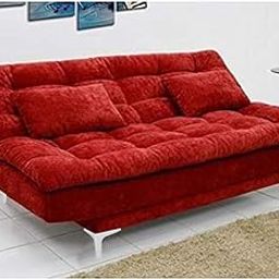 FURNY Supersoft 3 Seater Fabric Sofa Cum Bed Set (Red)-image-24