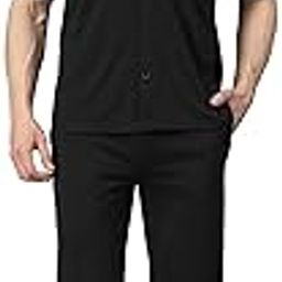 Men Solid Casual Summer Wear Coords Stylish Gents Cord Set Half Sleeves Latest Track Suit Polo Neck Western Co-ord Track Pant and Shirt Set-image-30