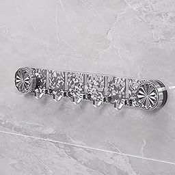 Decorative Wall Hook Rack, 40cm Length, 5 Chrome Hooks, Camouflage Pattern, 6cm Height-image-69