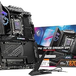 MSI MPG X870E Carbon WiFi Motherboard, ATX - Supports AMD Ryzen 9000/8000/7000 Series Processors, AM5, DDR5 Memory Boost 8400+MHz/OC, 3 x PCIe 5.0 x16, 1 x M.2 Gen5, Wi-Fi 7-10