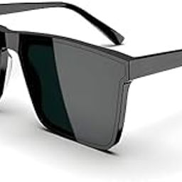 Black sunglass for men premium Black Flat Lens with Matte Frame Sunglasses, Goggles For Men's and Women's UV Protected,Pack of 1-image-36