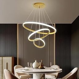 Shri Shyam Led Chandelier 3 Ring Hanging Pendant Juhumar Light Lamp for-Ceiling decore, Kitchen, Hall, Lobby, Restaurant, Bar, Living Room, Bedroom, Hotel, Office, Indoor Chandelier Lights-picture-26