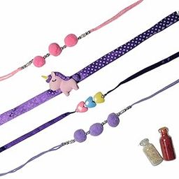 Set of 4 Cute Kids Rakhi for Brother – Unicorn, Hearts & Pom-Pom Design with Roli Chawal – Soft & Colorful Rakhi Combo for Children – Fun Raksha Bandhan Rakhis for Little Bhaiya-image-75