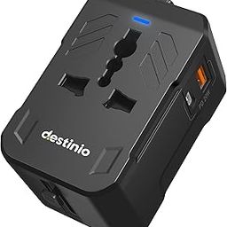 Destinio Universal Charger Adapter with Type C- 20W PD Type C + 18W QC USB A - International Worldwide All in One Travel Charger Plug with Universal Socket for USA, Canada,UK, Europe, Dubai, & More-9
