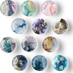 VANDU 12Pcs Glass Strong Magnetic Refrigerator Magnet Fridge Sticker,Marble Crystal Fridge Magnets Decoration for Crafts,Fridge Magnets for Kitchen, Office Whiteboard, Cabinet and Dishwasher-image-90