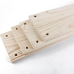 Timberz | Pinewood Plank with Hanging Holes | Rectangler Wooden Plank for Crafting & DIY | Solid and Natural Pinewood Wooden Plank Pack of 4Pcs-13