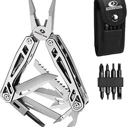 MOSSY OAK Multi-functional Pliers, 21-in-1 Outdoor Multi-Tool, Knife, Wire Cutter, Saw, Can Opener, Bottle Opener, Screwdriver Bit, Spring and Pouch Included, Locking-53