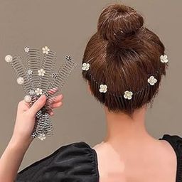 ZINZA Invisible Hair Clips Stretchable Pins Finishing Fixer Comb Holder Styling Tools Accessories For Women & Girls Clip U Shape Pin Tool Flower Dynamic Band Wavy Metal Wire Updo-image-12