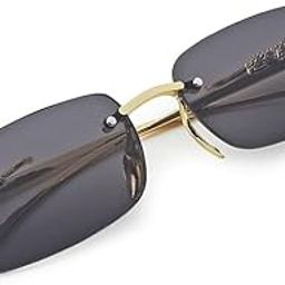 Mc Stan Rimless Sunglasses For Men and Womens Retro Luxury Metal Frameless Rectangle Leopard Arms Colored Lens Sun Glasses-picture-14