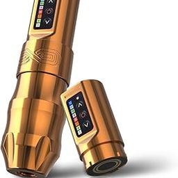 GOOCHIE Wireless Tattoo Machine with Battery Pack Ergonomic Grip Design Professional Tattoo Machine Gun- EXO Replica (Golden)-image-8