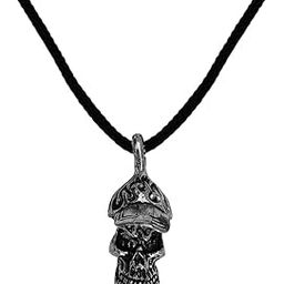 Biker Jewellery Viking Skull Head On Cap Black And Silver Zinc Metal And Cotton Dori Pendant Chain For Men And Women SPn2022888-image-84
