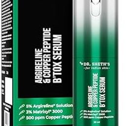 Dr. Sheth's Argireline & Copper Peptide B’TOX Serum | Advanced Anti-Aging Formula | 5% Argireline, 3% Matrixyl , 300 ppm Copper peptide|Reduces Fine Lines & Wrinkles | Boosts Collagen | Plumps, Hydrates & Makes Skin Bouncy | For Men & Women | All Skin Types | 30 ml-35