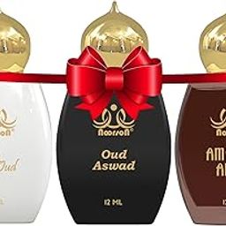 Noorson White Oud, Oud Aswad & Ameer Oud Attar Arabic Blend Unisex Non-Alcoholic Roll-On Long Lasting Attar - 12 ML - Pack of 3-image-15