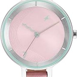 Stunners Quartz Analog Pink Dial Leather Strap Watch for Girls-NS6266SL01-image-26