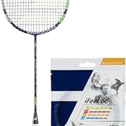 BABOLAT SATELITE Gravity 78 HIGH Modular Full Graphite UNSTRUNG Badminton Racket with I-Feel 66 String 10.2M,0.66MM Gauge-32
