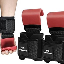 Lifting Hooks for Weight Lifting: Weightlifting Hooks Wrist Straps Hand Grip Support for Deadlift Weightlifting Gym Gloves for Men & Women (Red)-image-50
