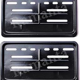 Ramanta Activa Number Plate Frame | Metal Body Motorbike High Security Number Plate Frame Holder Protector HSRP Frames Compatible with for Activa (Front-Rear Set of 2) (Size 21.8 x 12.5 cm, Black)-18