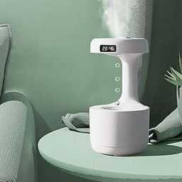 Ultrasonic Anti Gravity Humidifiers For Bedroom, Cool Mist Humidifiers Water Drop, Oil Diffuser Led Clock Display, 36Db Quiet Air Humidifier With Night Light For Room & Office 800Ml-29