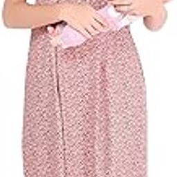 Women's Cotton Printed Maternity Feeding Knee Length Nighty -7267-image-110