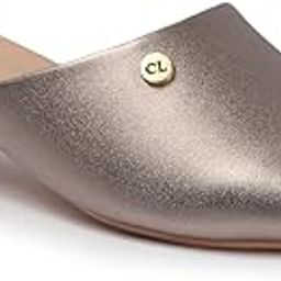 Women's Chic Shiny Metallic Square Toe Block Heel Mules-image-5