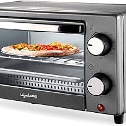 Lifelong OTG 10 Litre for Kitchen with Baking Tray - 800W Electric Oven Toaster Griller Machine Electric Timer Control for Baking- Pizza, Cake, Grill Chicken or Toast Bread (LLOTG10) Grey-image-1