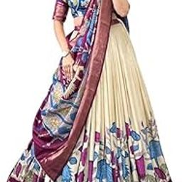 Women's Lehenga Choli | Tussar Silk With Patola Print with Foil Work With Solid And Unstitched Blouse Lehenga Choli With Dupatta-picture-30