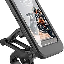 Motorcycle Phone Mount, Waterproof Phone Holder with Adjustable Stand for Handlebar, Black-25