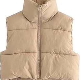 Women's Lightweight Winter Crop Puffer Vest Warm Sleeveless Zip Up Stand Collar Padded Gilet-image-22