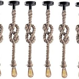 M2 Look Rope Pendant Lights Pack of 6 Ceiling Hanging Lights Bulb Not Included-image-64