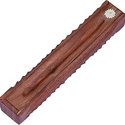 Timber Revival Co.® Wooden Incense Burner Box – Handmade Sheesham Wood with Brass Sun Inlay, Ash Catcher for Agarbatti & Dhoop Sticks – 12 Inch-image-20