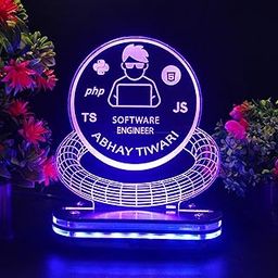 Kosgai Multicolor Customized Gift for Software Engineer | Thank You Gift for Software Engineer | Personalized Birthday Gift for Software Engineer 3D led Lamp with Name-13