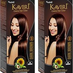 Kaveri Creme Hair Color - (Pack of 2 - Dark Brown)-image-66