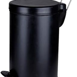 Robustt Dustbin with Pedal - 5L | Black Stainless Steel trash can | 7 Inch (W) x 10 Inch (H) | Small Trash Can for Bathroom, Bedroom, Toilet, and Kitchen – Durable & Corrosion-Resistant - Pack of 1-15