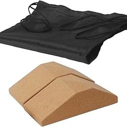 ATORSE Cork Squat Wedge Yoga Block Yoga Prop Accessory for Pilates Stretching 2 Piieces with Bag-image-28