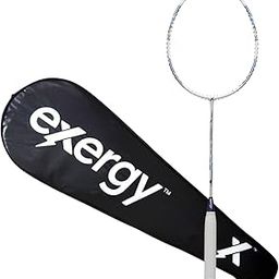 Exergy Aqualight Badminton Racket - Lightweight 75g, 28 lbs String Tension, G6 Grip Size, Graphite Frame, Flexible Shaft, Pre-Strung Racquet with Full Cover - Ideal for Intermediate Players,PearlWhite-picture-16