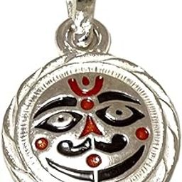 Silver/Chandi Lord Salasar Balaji Bajrang Bali Hanuman Pendant For Men/Boys-image-2
